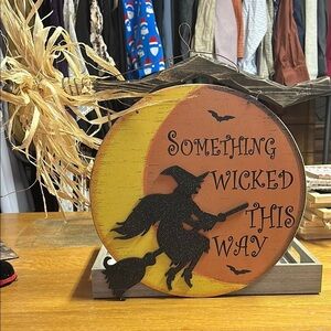 Halloween Witch Wall Decor - Orange and Black